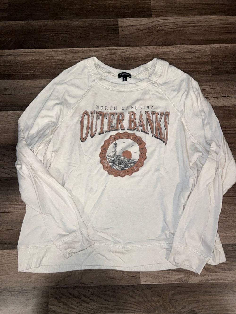 Outer Banks North Carolina Graphic Sweatshirt - Cream with Rust Accent